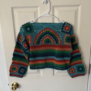 Brand New Wild Orange Tree Rainbow Crochet Crop Jumper (Size Women’s M)